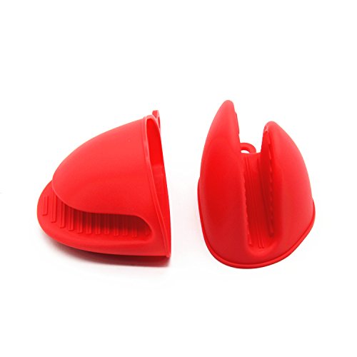 4AHero-Innovations Silikon-Topflappen-Set 2x Silikon-Topfhandschuhe innovative Topf-Halter Herd Mini Mitt Kochen Pinch Grips topflappen handschuhe für Küche die Hitzebeständige Lösung – 2 Stück - 3