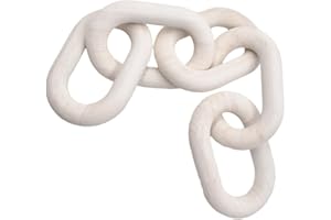 Baoblaze Cadena Boho con eslabones de Madera Tallada a Mano Arte 5-eslabones Adorno de Cadena para Bandeja rústica casa de Estar Sala de Estar Granja