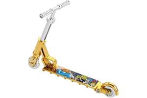 Txuolin Gold Mini Two Wheel Toys Tiny Fingerboard Scooters, Mini Finger Skateboards Toy, Finger Scooter Fingertip Movement Skateboard for Finger Training Finger Boards Finger Bikes