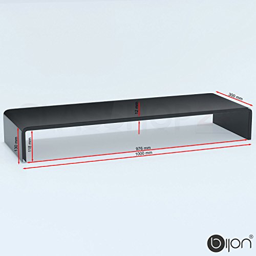 bijon® TV-Glasaufsatz Monitor Erhöhung (B/T/H) 1000x300x130mm – schwarz - 5