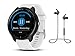 Produktbild Garmin vívoactive 3 Music GPS-Fitness-Smartwatch – Music-Player für bis zu 500 Songs - 24/7 Herzfrequenzmessung am Handgelenk, vorinstallierte Sport-Apps, integriertes GPS, Mobile Payment via NFC - Armband: Weiß, inkl. Silikon Wechselarmband schwarz und Bluetooth Headset