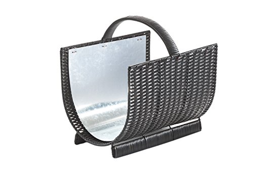 Preisvergleich Produktbild Kobolo Kaminholzkorb aus Polyrattan Metalleinsatz oval