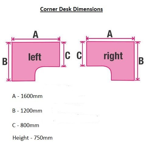 BiMi Beech Right Hand Ergonomic Desk 1600 x 1200 x 800 x 600mm