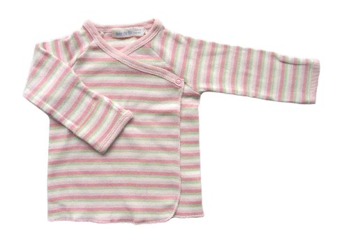 Under The Nile 100% Organic Egyptian Cotton Baby Wrap Top Pink Stripe 3-6 Months