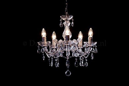 Kronleuchter Maria Theresa 5 flammig Chrom - Ø45cm Venezianischen Glas