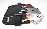 Flache Reise-Bauchtasche mit RFID-Blocker | Unauffälliger Geldgürtel in verschiedenen Farben – von Globeproof® (Schwarz) - 