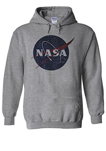 Nasa National Space Administration Logo Vintage Sports Grey Men Women Unisex Hooded Sweatshirt Hoodie-L francais Nasa National Space Administration Logo Vintage Sports Grey Men Women Unisex Hooded Sweatshirt Hoodie-L francais