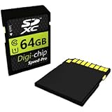 Digi-Chip 64GB CLASS 10 SDXC Speicherkarte f&uuml;r Nikon D800, D800E, D3200, D600, D750, D5200, D7100, D610, D5300, DF, D3300 and D5100 Digitalkamera