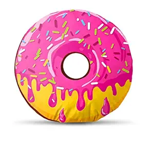 Kesar Enterprises Donut/Doughnut Cushion/Pillow | Velvet Fabric|Birthday Gifts | Soft Toys | Suitable for Wheelchair, Car Seat, Home or Office for Kids Cushion | Size 14x14 inches