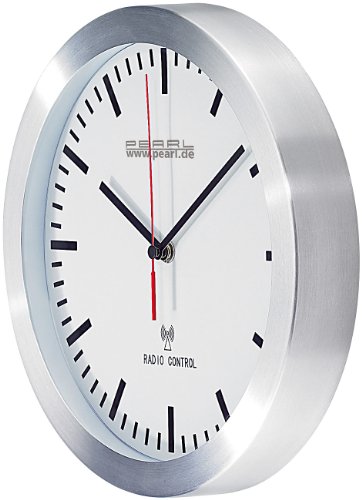 PEARL Elegante Funk-Wanduhr im Alugehäuse - 4