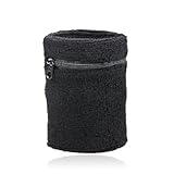 HOTER Sports Thick Solid Color Wristband with Zipper / Wrist Wallet, Price/Piece