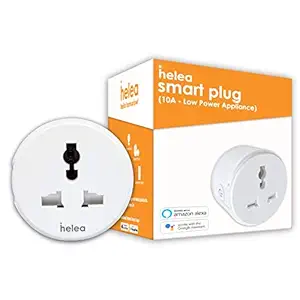 Helea 10A Wi-Fi Smart Plug, for Low Power Appliances (Mobile & Laptop Chargers, TV, Kettle, etc.), Works with Alexa & Google Assistant
