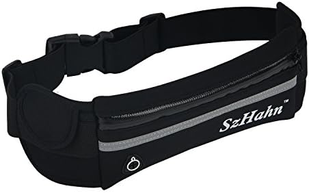 Gear Running Belt,SzHahn Sports Running Waist Packs Bag - iPhone 6 , 7 Plus ,Samsung Galaxy S8 / S7 Holder for Runners - Best Running Gear for Hands Free Workout -Bounce Free and Water Resistant Black