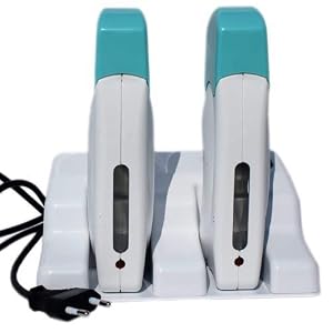 EpilWax 2 Wax Heaters for 100 ml Roll-Ons With Base - Wax Warmer Devices for Melting Wax Refill Cartridges (Duo, White)