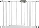 IB-Style – Treppenschutzgitter „Megane“ weiss/grau 74 – 143 cm | 12 Varianten wählbar | Klemmgitter Treppengitter Türgitter | ohne bohren | Bef. Am Geländer | öffnet wie ein Türchen | Spannbreite 116 – 129 cm - 2