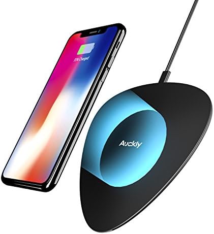 Auckly Fast Wireless Charger, 10W Qi iPhone X Wireless Charger Charging Pad with Anti-Slip Mat for iPhone 8/8 Plus, iPhone X, GalaxyS9/S8/S8+/S7/S7 edge/S6/S6 edge+ and other Qi Enabled Devices