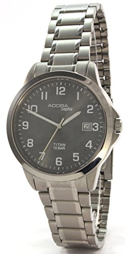 Adora Saphir 60049BL Titan Herrenuhr Metallband Saphirglas 10 Bar Adora Saphir 60049BL Titan Herrenuhr Metallband Saphirglas 10 Bar