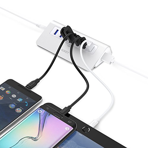 AUKEY USB3.0 Hub 7 Ports mit Netzteil Aluminum kompatibel mit Windows XP/Vista/7/8 / Linux und Mac, für USB 3.0 kompatiblen Geräten Apple Stil - 5