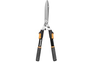 Fiskars Cortasetos telescópico, Mangos SoftGrip, Cuchillas de acero de adecuada calidad, Longitud: 63 - 83 cm, Negro/Naranja, HS13, 1027527