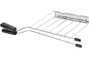 VQEOEOT 1Pezzi Pinze per Toast per Tostapane,Pinze per Tostapane, Griglia e Fondo Contenitivo in Acciaio,Maniglie in Plastica ad Alta Resistenza Termica,Si adatta alla maggior parte delle macchine per il pane