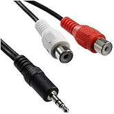 Alfais 4227 3.5mm Stereo Male Female 2Rca Tos Audio Cable Converter Adapter, Black