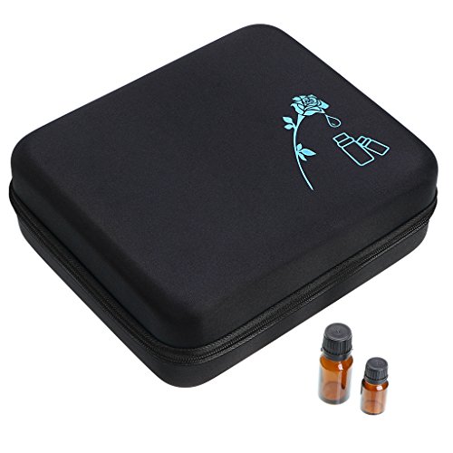 btsky 42 Flaschen Langlebig und wasserdicht Hard Shell EVA-ätherischen Ölen Griff Tragetasche Nagellack-Aufbewahrungsbox Schaumstoffeinlage Organizer schwarz - 9