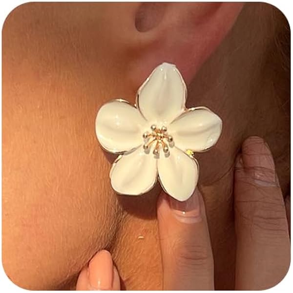 Boucles D'oreilles Fleurs Zircone Hypoallergéniques - Alliage, Diamètre 13 Mm, Colorées, Coffret Cadeau - 2