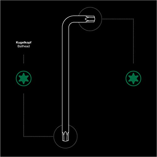 TORX® 70587 Winkel Schraubendreher Set Farbcodiert mit Kugelkopf 8tlg. TX 9-40 | Made in Germany | Torxschlüsselsatz | Schraubenschlüssel | T9 | T10 | T15 | T20 | T25 | T27 | T30 | T40 | TX | bunt | farbig | für Torx Schrauben - 7
