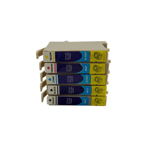 5 Druckerpatronen Tinte für Epson Stylus C64 C84 CX3500 CX3650 ersetzen T0441 T0442 T0443 T0444