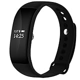 FKING Fitness Tracker, Smart Bracelet Armband Messen Herzfrequenz Blutdruck Wasserdichte Pedometer Multifunktionsuhr-Schwarz