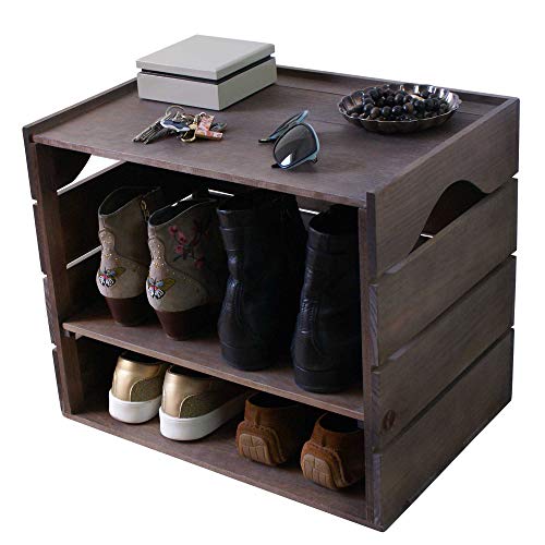 LIZA LINE SHOE RACK Premium Vintage Wooden Shoes Organiser, Storage