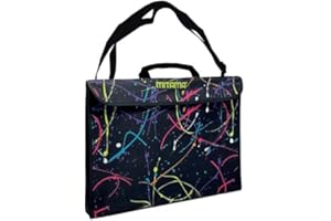 Memotak Mitama - Valigetta in Tessuto con Tracolla, Scuola e Tempo Libero, Fogli A4 e A3, Resistente e Rinforzata, Colori Assortiti (MESSY BLACK) 2024