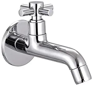 LAYSAN Corsa Full Brass Long Body taps for Bathroom taps for Kitchen taps (Quarter Turn tap with Foam Flow & Chrome Finish) (with Wall Flange and Teflon Tape)