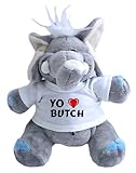 camiseta personalizada Elefante de peluche (juguete) con Amo Butch en la camiseta (nombre de pila/apellido/apodo)