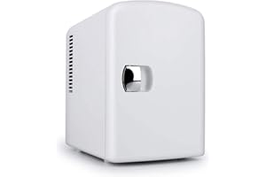 Denver MFR-400 Small Mini Fridge With UV Light Disinfection - 4 Litre / 6 can – Perfect for Skincare, Cosmetics, Food or Drink - Bedroom, Car or Games Room - Cools & Warms – Mains or Portable - White