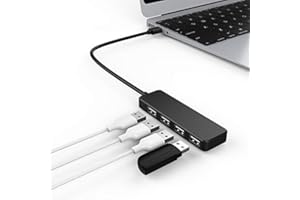 CHIOINS USB Hub, 4-Port Ultra-Slim USB 2.0 Hub Portable Adapter High speed Expansion Multi USB Hub Splitter Lead Adapter Cable For PC Laptop, Desktop, PS3 PS4, Xbox, Wii, MAC, NoteBook, (4-Port 2.0)