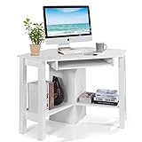 【Ergonomisches Design】Der Bürotisch bietet einen Platz für Lagerung von Dokumente sowie Büromateriale. Unter dem Tastaturauszug gibt es genug Platz, was ein bequemes Sitzen durch genügende Höhe und Beinfreiheit gewährleistet.