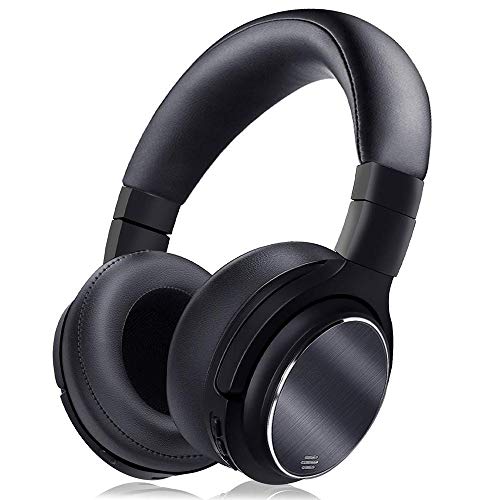 Abwei Active Cancelación de Ruido Auriculares Bluetooth Micrófono Hi-Fi Deep Bass Auriculares Inalámbricos Sobre El Oído Plegable Cascos Adaptador de Avión 50Horas Playtime PC Teléfonos Celulares
