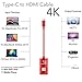 Produktbild HKFV Für Samsung Galaxy Note 9 Typ c zu HDTV-Adapterkabel 4k HDTV-Adapterkabel 19.5CM HDTV Adapter Cable (Rot)