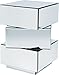Produktbild Konsole Cubo Small 3SK, kleine, schmale Kommode mit 3 Schubladen, moderner Design-Konsolentisch aus verspiegelten Glas (H/B/T) 64,5x58x58cm