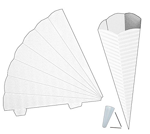 Zuckertüte – Rohling aus 3-D Wellpappe – freie Farbwahl ! – 33 / 42 / 70 cm – mit / ohne Kunststoff Spitze – Schultüte zum selber Basteln – 6 eckig – Bastelschultüte – Bemalen und Bekleben - 2