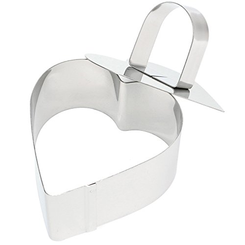 4 Stück Mini Edelstahl Runde Herz Blume Quadrat Geformt Mousse Torte Ring Schimmel Slicer Ausstecher, die Backen Heimwerkerwerkzeuge mit Push Stück - 4