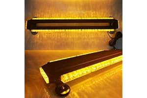 Evershine Signal ES-318 Barre lumineuse stroboscopique avec LED sur quatre côtés en forme de scarabée (Ambre, 5-barre(32.3 pouces))