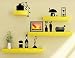 Yellow Wooden Wall Shelf Set Of Four/ Display Rack Shelf/Wall Shelves RS.995.00