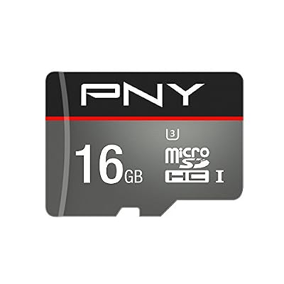 PNY SDU16GTUR-1-EF Carte Mémoire MicroSDHC Turbo 16 Go Classe 10 UHS-1 U3 100Mb/s avec Adaptateur [Nouvelle Version]