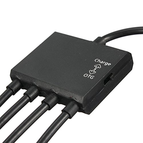 TOOGOO (R) Schwarz USB 4-Port-Hub Mikroteil Ladekabel OTG-Adapter - 6