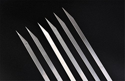 JasCherry 6 Stück Edelstahl Grillspieße Profi Grill Utensilien – Länge 50 cm - 4