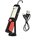 Produktbild Witasm Arbeitsleuchte LED Taschenlampe Akku Werkstattlampe mit 360° schwenkbarem Aufhängehaken und Magnetständer, wiederaufladbar Camping Leuchte mit 2000mAh Powerbank + 3W COB LED Handsfree Lantern für Camping, Garage, Werkstatt, Zuhause, DIY (Rot)