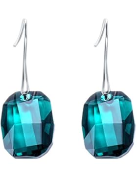 Damen Ohrringe Zirkonia Edelstein Feine 18K Weißes Gold überzogen Smaragd Ohrschmuck von Taotaohas