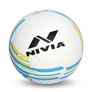 Nivia 1361AR Rubber Country Colour Molded Football, Size 3 (White)